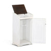 Carriage House Trash Box 34 Inch Mahogany Off White Dark Brown by Casagear home