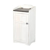 Carriage House Trash Box 34 Inch Mahogany Off White Dark Brown by Casagear home