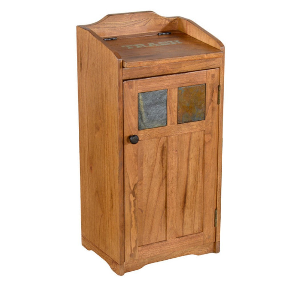 Sedona Trash Box 34 Inch Tall Distressed Mindi Solids Light Brown by Casagear home BM323735