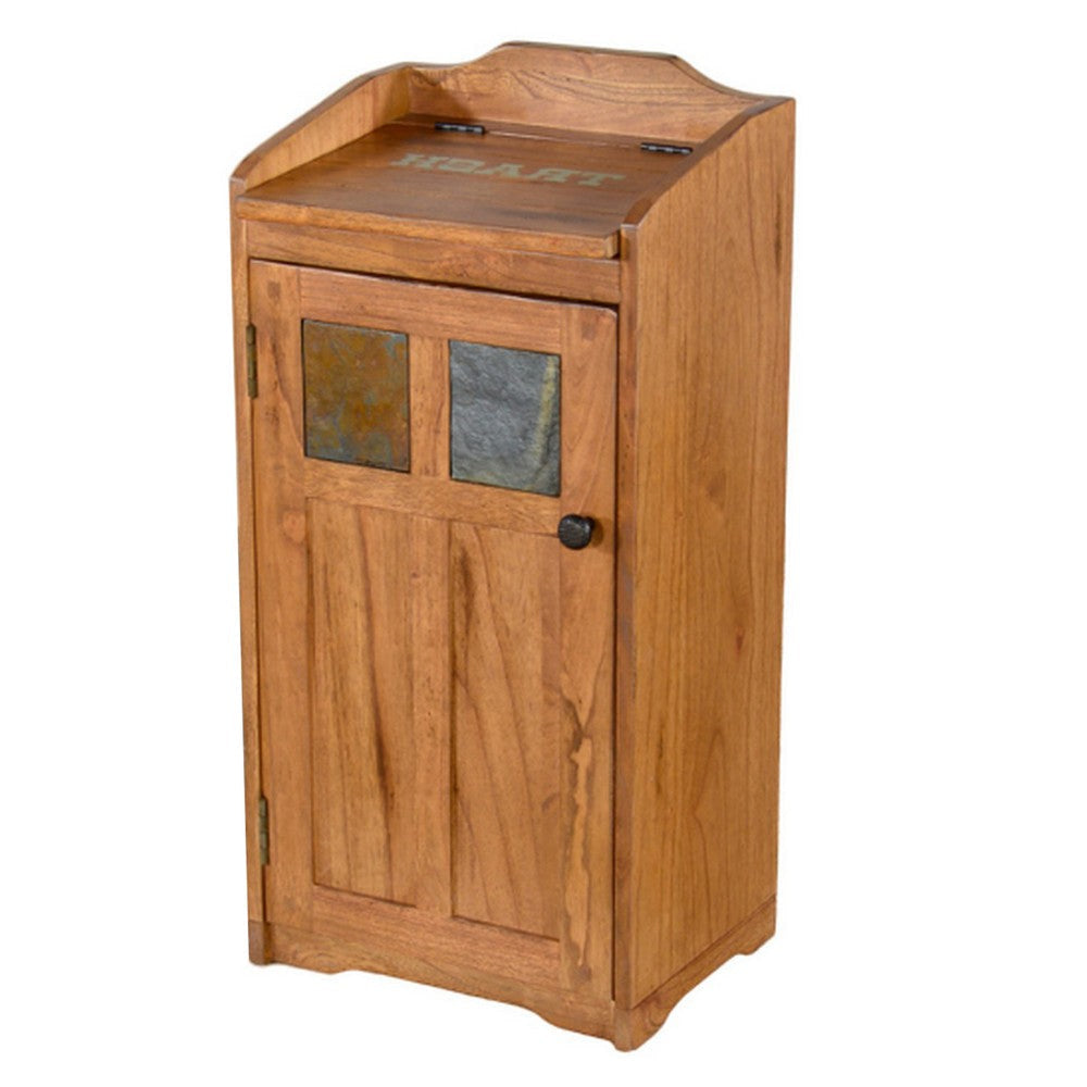 Sedona Trash Box 34 Inch Tall Distressed Mindi Solids Light Brown by Casagear home BM323735