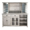 Zeka Buffet Console Hutch Home Bar w Glass Shelves Wine Rack Gray BM325267