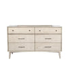 Amy Wide Dresser Chest with 6 Drawers Angled Legs Gray Mindi Wood BM325370