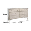 Amy Wide Dresser Chest with 6 Drawers Angled Legs Gray Mindi Wood BM325370