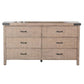 Desy Wide Dresser Chest with 6 Drawers Light Brown Mahogany Wood BM325372