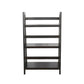 Dory Foldable Bookcase 3 Storage Shelves 48’’ Black Mahogany Wood BM325376