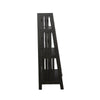 Dory Foldable Bookcase 3 Storage Shelves 48’’ Black Mahogany Wood BM325376