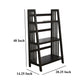 Dory Foldable Bookcase 3 Storage Shelves 48’’ Black Mahogany Wood BM325376