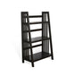 Dory Foldable Bookcase, 3 Storage Shelves, 48" Black Mahogany Wood