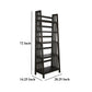 Dory Foldable Bookcase 5 Storage Shelves 72’’ Black Mahogany Wood BM325378