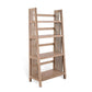 Dory Foldable Bookcase, 4 Storage Shelves, 60" Brown Mahogany Wood