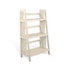 Dory Foldable Bookcase, 3 Storage Shelves, 48" White Mahogany Wood