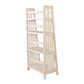 Dory Foldable Bookcase 4 Storage Shelves 60’’ White Mahogany Wood BM325383