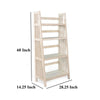 Dory Foldable Bookcase 4 Storage Shelves 60’’ White Mahogany Wood BM325383