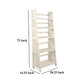 Dory Foldable Bookcase 5 Storage Shelves 72’’ White Mahogany Wood BM325384