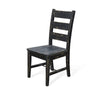 Rena Dining Chair Set of 2 Ladderback and Wood Seat Black Mahogany BM325418