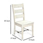 Rena Dining Chair Set of 2 Ladderback Rustic Off-White Mahogany Wood BM325419