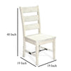 Rena Dining Chair Set of 2 Ladderback Rustic Off-White Mahogany Wood BM325419