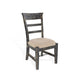 Rena Side Dining Chair Set of 2, Metal Turnbuckle, Black Mahogany Wood