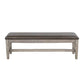 Camie Dining Bench 56’’ Faux Leather Seat Rustic Gray Mahogany Wood BM325430