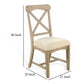 Rena Dining Chair Set of 2 X-Back Design White Beige Mahogany Wood BM325432