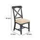 Rena Dining Chair Set of 2 X-Back Design White Black Mahogany Wood BM325433