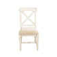 Rena Dining Chair Set of 2 X-Back Design White Sand Mahogany Wood BM325435