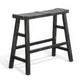 Rena Bar Height Bench, Angled Legs, 33" Rustic Black Mahogany Wood