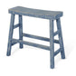 Rena Bar Height Bench 33’’ Rustic Ocean Blue Mahogany Wood Frame BM325441