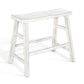 Rena Bar Height Bench, 33" Rustic White Sand Mahogany Wood Frame