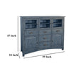 Rena Sideboard Buffet Console 5 Doors 5 Drawers 59’’ Ocean Blue Wood BM325463