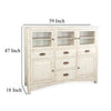 Rena Sideboard Buffet Console 5 Doors 5 Drawers 59’’ White Wood BM325464