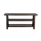 Anva Sofa Table Dark Brown Mahogany Wood 2 Shelves Rectangular 60’’ BM325479