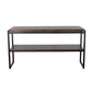 Lery Sofa Table Dark Brown Wood 51’’ Black Metal Frame Bottom Shelf BM325483