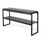 Lery Sofa Table Dark Brown Wood 51’’ Black Metal Frame Bottom Shelf BM325483