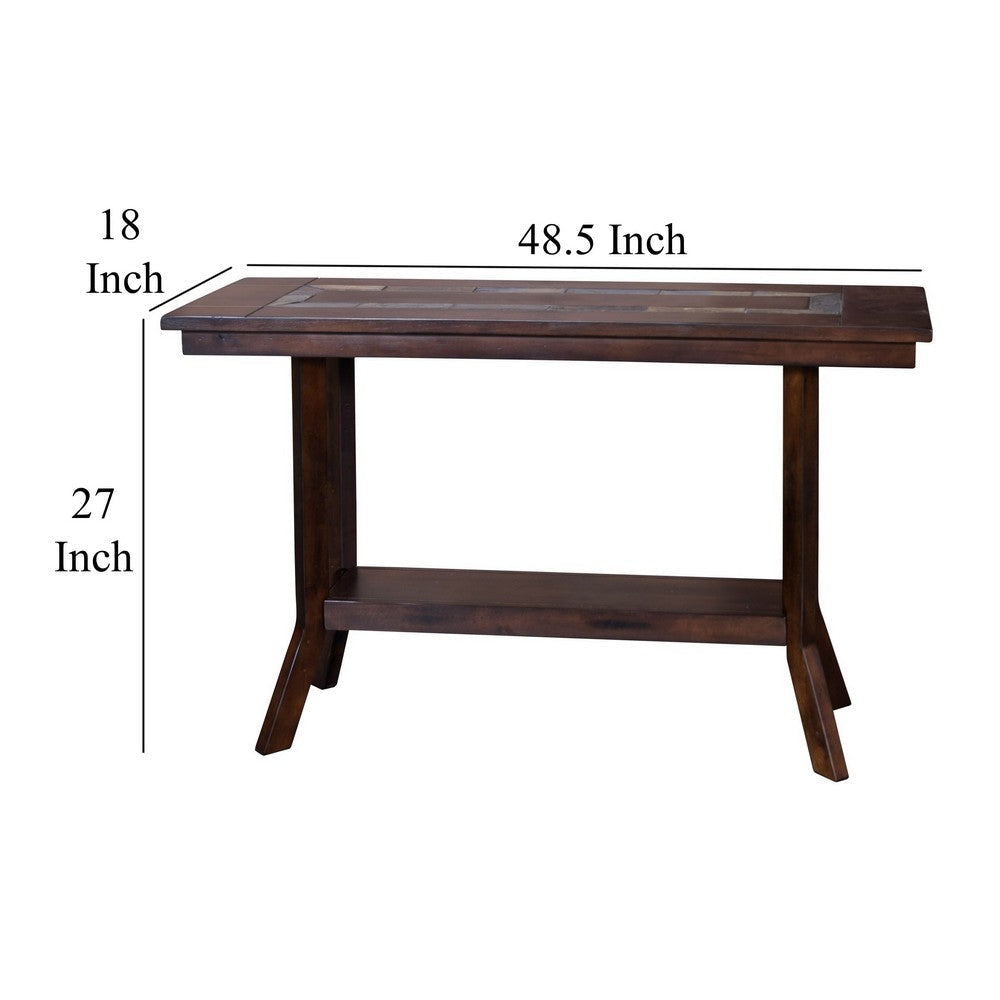 Odel Sofa Table 1 Shelf Dark Brown Mahogany Rectangular 49’’ Top BM325495