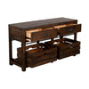 Flint Sofa Table 2 Drawers Crates Dark Brown Mahogany Wood 50’’ Top BM325508