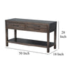 Nikay Sofa Table 3 Drawer 1 Shelf Dark Brown Mindi Wood 26’’ Top BM325514