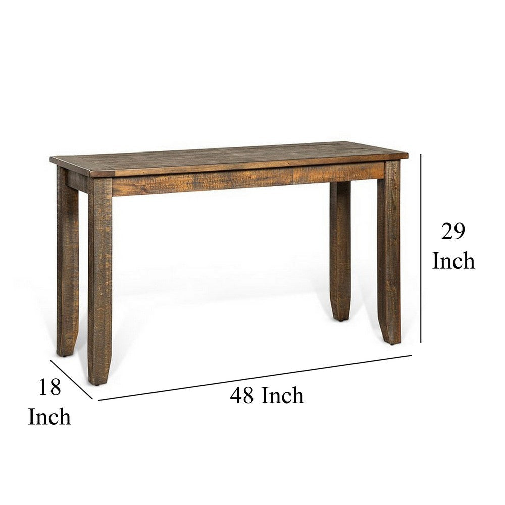 Flint Sofa Table Dark Brown Mahogany Wood Frame Rectangular 48’’ Top BM325521