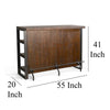 Flint Bar Console Table Dark Brown Mahogany 55’’ Black Metal Frame BM325552