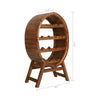 Oval Wine Rack 13 Bottles 35’’ Tall Brown Solid Acacia Wood Frame BM325574