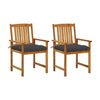 Blaire Outdoor Chair Set of 2, Charcoal Gray Fabric, Brown Acacia Wood