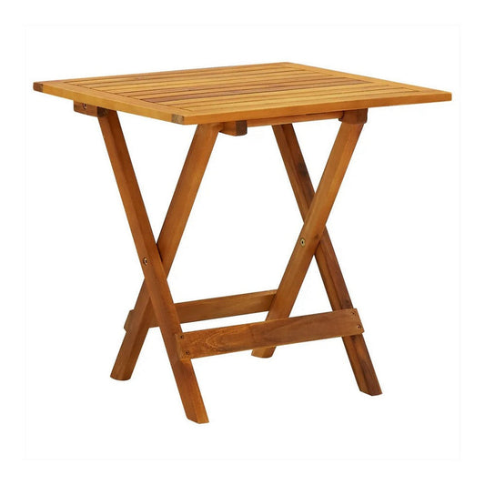 Blaire Outdoor Bistro Table, Foldable Square 18" Brown Acacia Wood