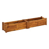 Ryla Raised Garden Flower Bed, 59" Slatted Bottom, Brown Acacia Wood