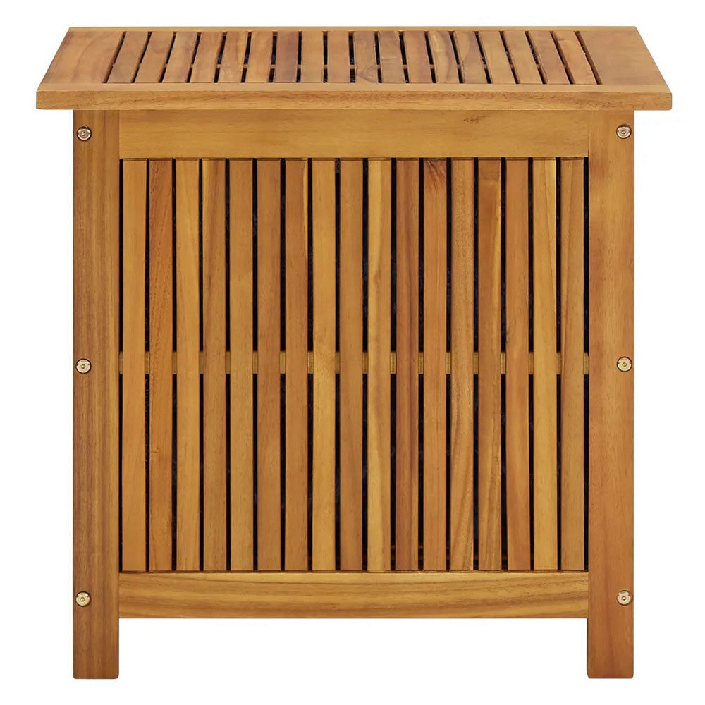 Outdoor Storage Box Table Acacia Wood with Flip Top Slatted Frame BM325596