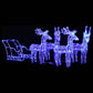 4pc Outdoor Reindeer n Sleigh Christmas Decoration, 240 Blue LEDs