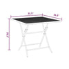 Zofi Outdoor Foldable Patio Table 32’’ Square Gray Mesh Metal Frame BM325621