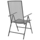 Outdoor Stackable Reclining Chair Set of 2 Dark Gray Mesh Steel Frame BM325624