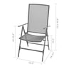 Outdoor Stackable Reclining Chair Set of 2 Dark Gray Mesh Steel Frame BM325624