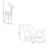 4pc Outdoor Reindeer n Sleigh Christmas Decoration 240 Warm White LED BM325625