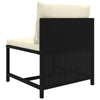 Reno Outdoor Sectional Middle Sofa Chair Ivory Black Poly Rattan BM325626